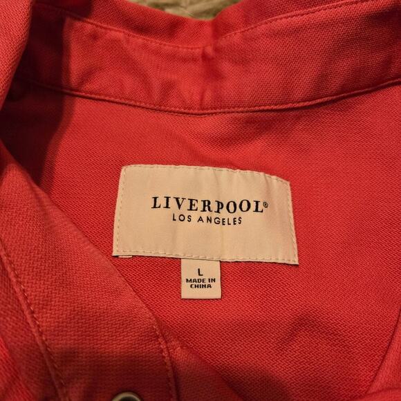 Liverpool Longline Shacket in Pink Watermelon Lagenlook Office Stitch Fix Sz XL - Picture 4 of 7